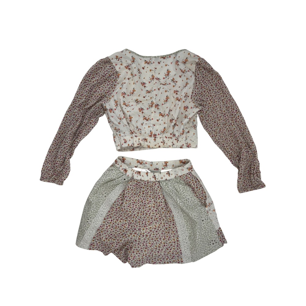 American Eagle Floral Patchwork 2 Piece Set Crop … - image 3